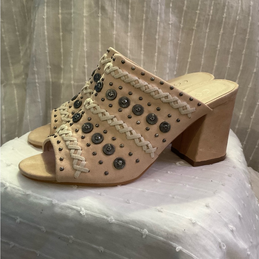 Coconuts by Matisse Cream Block Heel Sandals